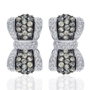 2.50 Carat Amethyst And Diamond Bow Hoop Earrings